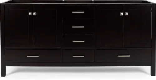 Vista 71 de ARIEL Cambridge Mueble base de tocador de baño de 36 pulgadas, madera maciza, 2 puertas de cierre suave, 5 cajones de cola de milano, roble marrón