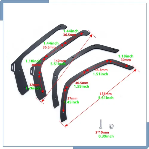 Vista 4 de Acero inoxidable RC Fender Flares Eliminar para 1/10 Escala RC Crawler Car SCX10 III Actualizaciones JLU AXI03007 Accesorios