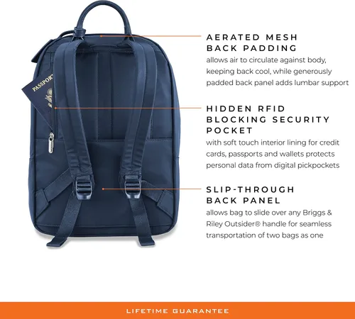 Vista 4 de Briggs & Riley Mochila Rhapsody Essential, marino, Rhapsody - Mochila esencial