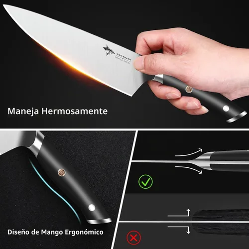 Vista 7 de MAD SHARK - Juego de cuchillos de cocina, 5 piezas de cuchillos de chef