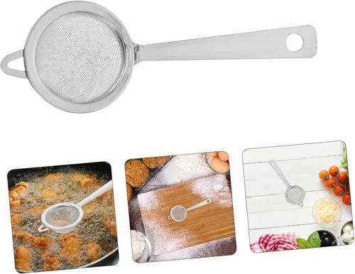 Vista 8 de Colador de acero inoxidable Colador de malla de té Colador de cocina Colador de tamiz de cocina Cuchara ranurada Manchador de acero inoxidable