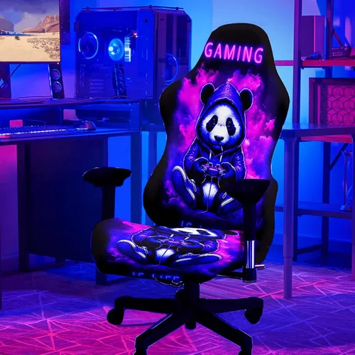 Vista 14 de Blacklight - Funda para silla de juegos – Funda para silla de juegos electrónicos de dragón neón reactivo a los rayos UV, protector de silla