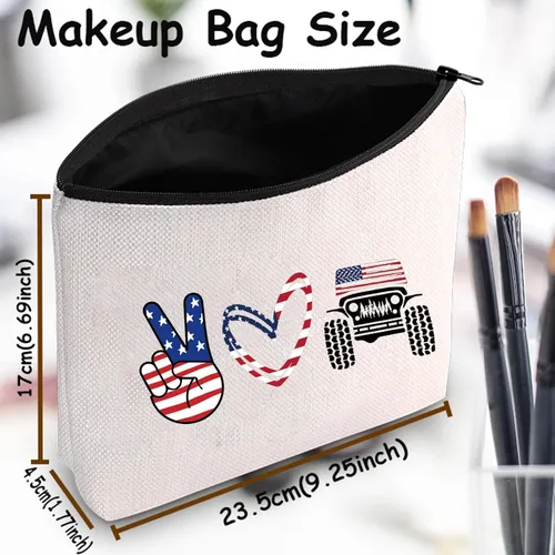 Vista 3 de TSOTMO Bolsa de cosméticos con cremallera para automóvil, regalo de carreras para amantes de vehículos, bolsa de aseo para viajes de carreras