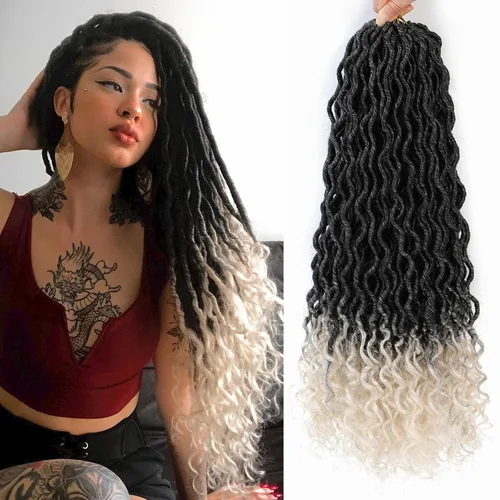 Vista 64 de Cabello Corto de Locs Falsos para Crochet Pre-Enrollado 12 Pulgadas 6 Paquetes Cabello de Locs de Diosa para Crochet Locs Falsos Suaves con Puntas