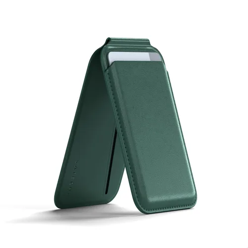 Vista 13 de Satechi Cartera magnética Magsafe, soporte para tarjetas de doble solapa, 4 ranuras con paso frontal NFC, accesorio ajustable para teléfono