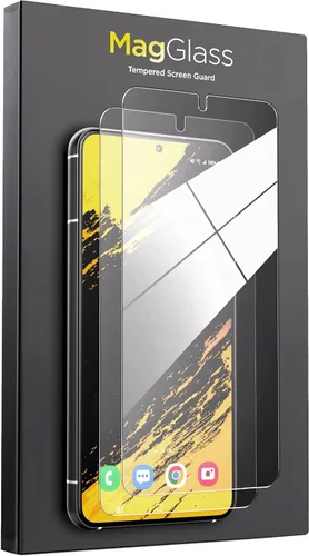 Vista 2 de magglass Paquete de 2 protectores de pantalla diseñados para Samsung Galaxy S23 de vidrio templado, protector de pantalla de cobertura completa UHD