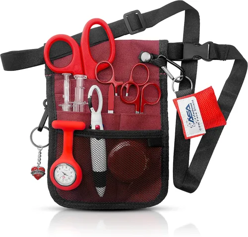 Vista 12 de ASA TECHMED Cinturón de enfermería – Kit completo de utilidad para cinturón médico, Pro Pack organizador de bolsillo bolsa de cadera para EMT, CNA