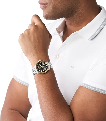 Vista 5 de Michael Kors Wren Reloj de cuarzo para hombre con correa de acero inoxidable plateado 22 modelo MK880