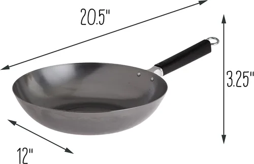 Vista 4 de JOYCE CHEN Serie Profesional Sartén Wok de Acero al Carbono de 12 Pulgadas con Mango Fenólico