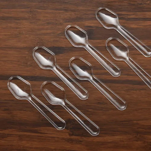 Vista 2 de 200 cucharas de plástico transparente desechables para helado, pasteles, pudín, yogur, aperitivo (2.95 pulgadas)