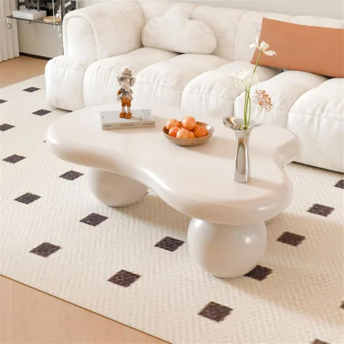 Vista 12 de Mesas de centro en forma de nube, mesa de centro irregular, mesa de centro con diseño moderno en forma de nube, mesas de centro para sala de estar