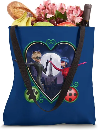 Vista 4 de Miraculous Ladybug and Cat Noir The Movie Heart Tote Bag