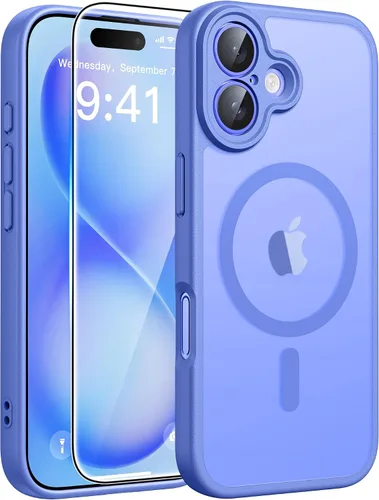 Vista 214 de FNTCASE - Funda para iPhone 16 Pro: magnética, mate, translúcida, de grado militar, protectora contra caídas, resistente, fina, duradera y a prueba