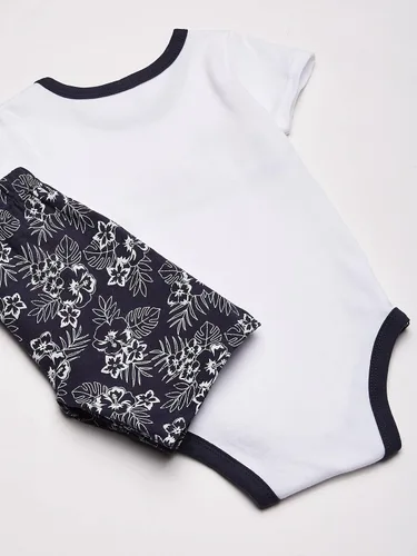 Vista 4 de Hudson Baby - Conjunto unisex de body shorts de algodón y zapatos para bebé