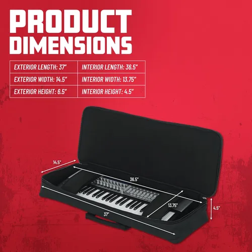 Vista 6 de Bolsa acolchada Gator Cases para teclados de 49 notas; (GKB-49)