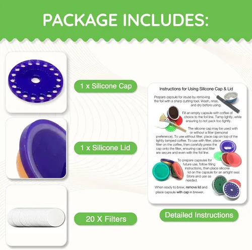 Vista 2 de My-Cap Juego de tapas y tapas reutilizables para cápsulas de café, compatibles con cápsulas Nespresso Vertuo, tapa y tapa de cápsulas de café