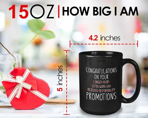 Vista 6 de Bubble Hugs Taza de café de promoción – Felicitaciones por tu promoción – Felicitaciones Buen comienzo trabajo oficina nuevo desafío principiante