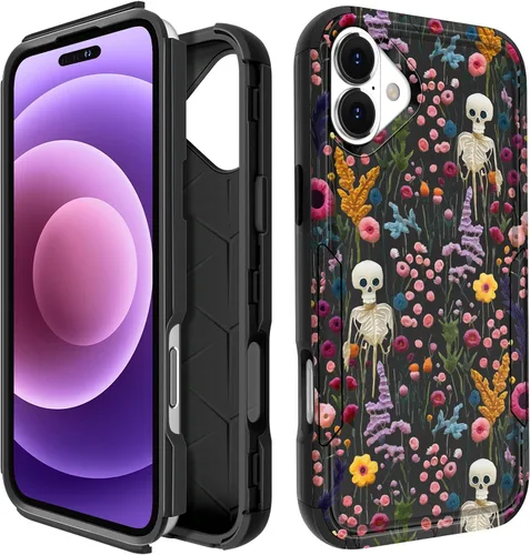 Vista 10 de Funda para iPhone SE 2020/2022/3ª generación, para iPhone 8/7, funda protectora resistente con diseño de flor linda para mujeres, hombres, niñas