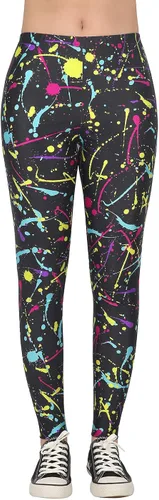 Vista 2 de HDE Leggings de entrenamiento con diseño de moda. Divertidos estampados impresos con gráficos de moda