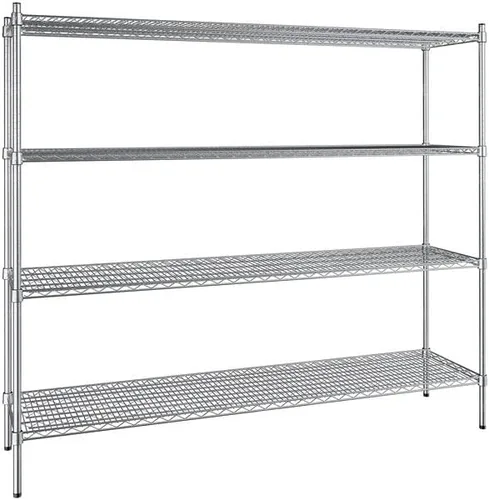Vista 158 de Kit de 4 estantes de epoxi verde NSF de 21 x 72 pulgadas con postes de 86 pulgadas, estantería de almacenamiento resistente, kit de estantería