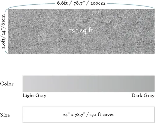 Vista 5 de Papel de contacto de mármol Very Berry Sticker (Gris claro piedra, 24" x 78") Envoltura de encimera gruesa y premium, despegar y pegar, vinilo