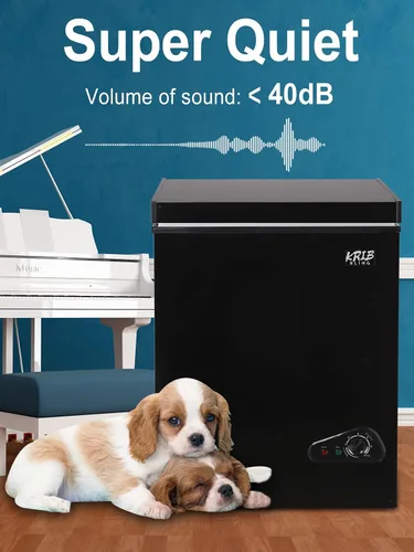 Vista 4 de KRIB BLING - Congelador de cofre de 3.5 pies cúbicos con control de temperatura de 7 velocidades (-4°F a 6.8°F), congelador compacto profundo