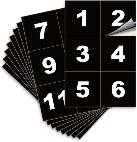 Vista 30 de iSYFIX Calcomanías negras de números consecutivos – 1 a 50, 1 pulgada, 1 juego – Vinilo autoadhesivo de alta calidad ideal para inventario