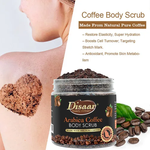 Vista 5 de DISAAR BEAUTY Arabica Coffee Body Scrub Eliminar La Suciedad Envejecimiento Cutículas Reducir La Celulitis Refinar Poros Nutre Hidratar La Piel 6.8