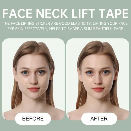 Vista 4 de Cinta de levantamiento facial, ultra fina invisible para rostro instantáneo, ocultando arrugas faciales del cuello en V, estiramiento facial de piel
