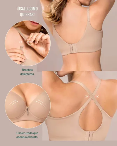 Vista 4 de Leonisa Sujetador alisador de espalda con soporte de aros de cobertura completa - Sujetadores minimizadores para mujer