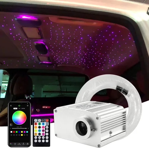 Vista 11 de ATOKEE Kit de Luminarias de Techo de Estrellas de 10W 150pcs 0.076cm 1.98m, Luces de Fibra Óptica con Efecto de Estrellas y Sonido Activadas