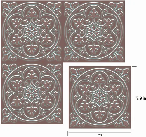 Vista 4 de SVNOOC Adhesivos de azulejos de pared despegar y pegar, calcomanías para salpicadero, azulejos para el hogar para cocina/sala de estar/baño