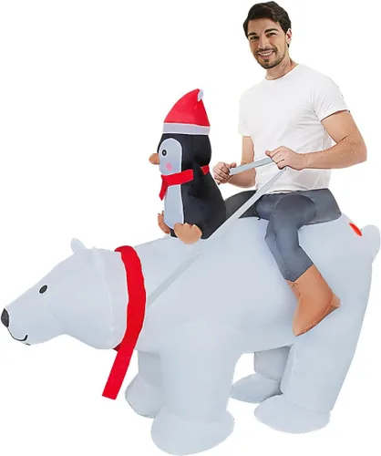 Vista 7 de EEkiiqi Disfraz inflable de Navidad, disfraz de Halloween, disfraz de disfraz para fiesta de Halloweendecoración de Navidad