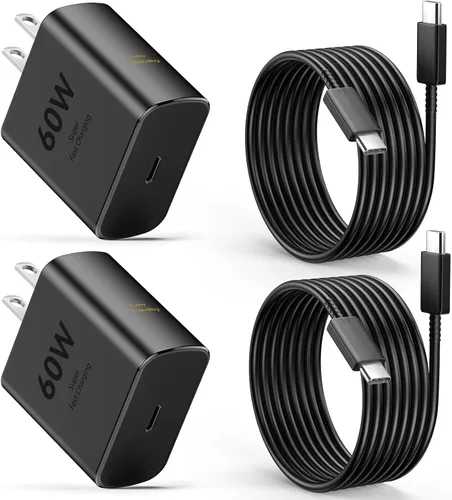 Vista 9 de 60W cargador rápido USB tipo C cable de carga rápida del cargador del azul+violeta