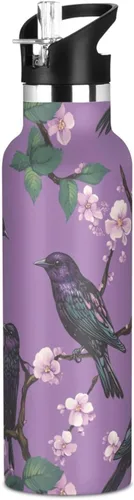 Vista 24 de Botella de agua aislada con popote Kawaii Devon Rex Cats Blush doble pared aislada al vacío ligera para deportes, gimnasio, viajes al aire libre