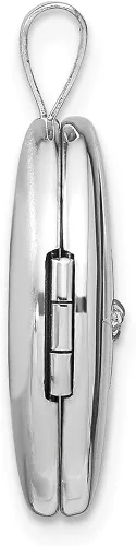 Vista 2 de Auriga Fine Jewelry Colgante y dije ovalado de plata de ley 925 con diamantes rodiados en forma de estrella (L-0.972in, W-0.589in), regalo