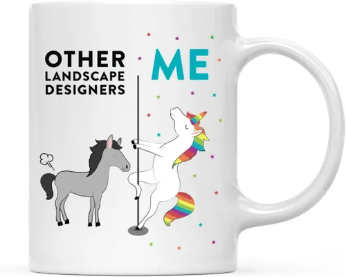 Vista 45 de Andaz Press Funny Quirky - Taza de té de café de cerámica de 11 onzas, regalo de agradecimiento, otros actores yo, unicornio de caballo, 1 paquete