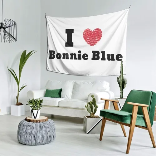 Vista 3 de LIFANGMI I Love Bonnie Blue Tapestry Wall Hanging 60x40 Inch Bedroom Living Room Dormitory Home Decoration Wall Tapestry