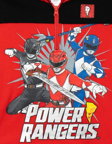 Vista 4 de Power Rangers - Sudadera de forro polar con media cremallera para niños de pequeño a grande