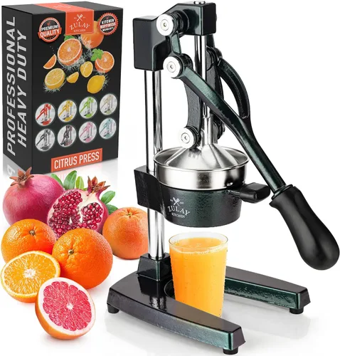 Vista 12 de Zulay Kitchen - Exprimidor de hierro fundido, exprimidor manual naranja, prensa de cítricos, color negro 01 - negro