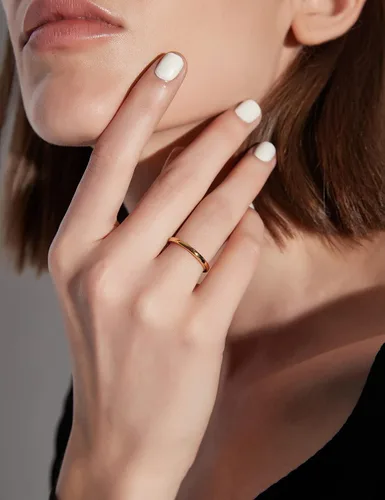 Vista 3 de Greenpod - Alianzas de boda y compromiso para mujer y hombre, anillos delgados de tungsteno de 564, 532, 1564depulgada, en color oro rosa, plata