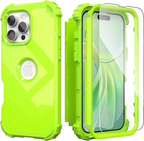 Vista 16 de IDweel Funda para iPhone 16 Pro Max con Protector de Pantalla, 3 en 1 Resistente a Golpes Ajuste Delgado Híbrida de Servicio Pesado Cubierta Dura