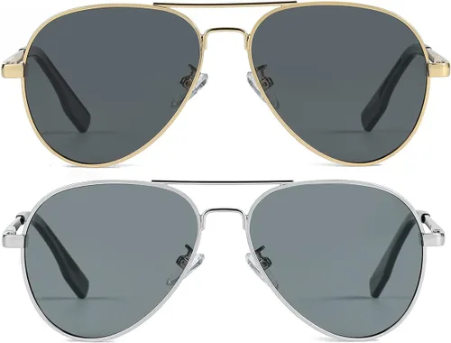 Vista 13 de Gafas de sol polarizadas de aviador pequeñas para niñas y niños de 4 a 16 años