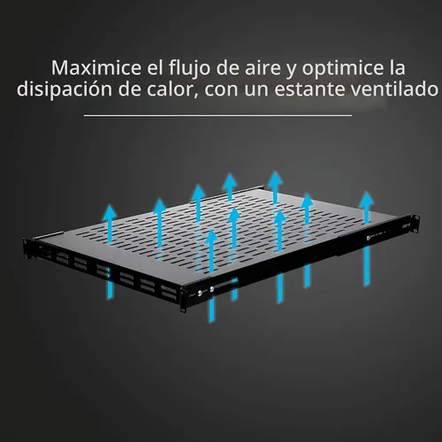 Vista 3 de StarTech Estante Bandeja Ajustable con Ventilación para Rack de Servidores 1U - 175lbs - Profundidad de Montaje Ajustable de 19.5 a 38 Pulgadas