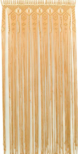 Vista 12 de Cortinas de macramé bohemias, cortinas con cuentas para puertas, macramé para colgar en la pared, cortina de puerta de cuentas, fondo bohemio Beige