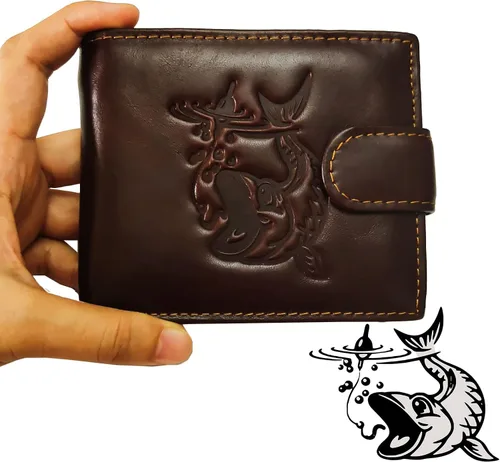 Vista 21 de Hombres Cool Eagle Wolf Caballo Totem Cuero Vaca Vertical Cartera Cremallera Multi-tarjeta Titular, Tótem de caballo, Minimalista