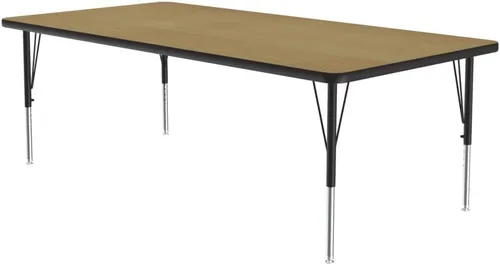 Vista 109 de Correll - Mesa rectangular de actividades para el aula de 24 x 36 pulgadas, altura ajustable (19-29 pulgadas), parte superior de nogal colonial
