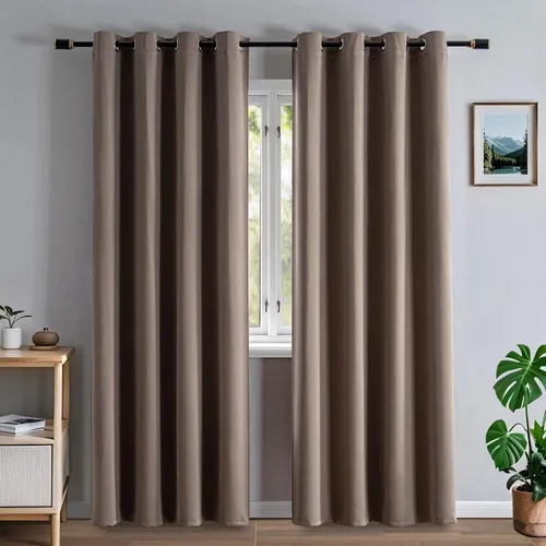 Vista 36 de Cortinas opacas para sala de estar, cortinas 100% opacas de 90 pulgadas de largo, juego de 2 paneles de 2 paneles, con aislamiento térmico, pestaña