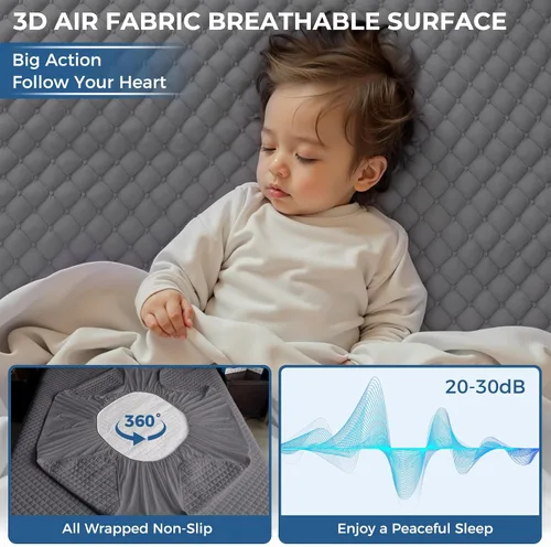 Vista 4 de Kayfia Protector de colchón impermeable, tamaño individual, suave, transpirable, tela de aire 3D, protector de colchón silencioso con bolsillo