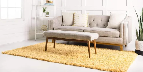 Vista 316 de Unique Loom Colección Davos Shag - Alfombra Lino